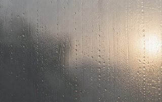 Raindrops on a misty window